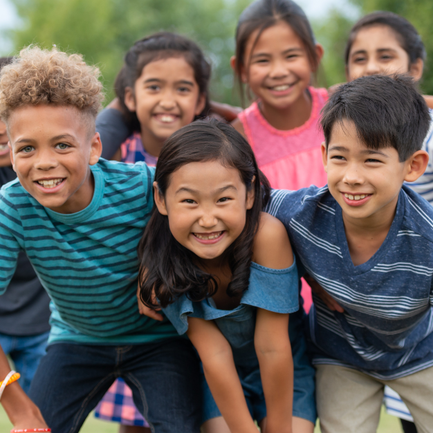  Children in group smiling